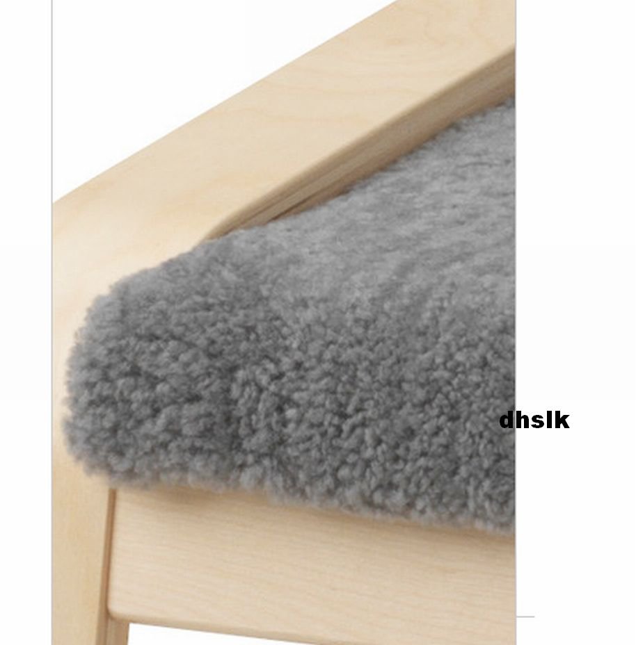 IKEA POÄNG Footstool CUSHION Lockarp GRAY Grey SHEEPSKIN Poang New