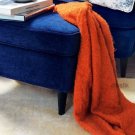 IKEA Ritva ORANGE Throw BLANKET Afghan SOFT Mohair Blend HALLOWEEN Autumn