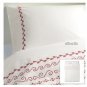 IKEA Birgit QUEEN Full Duvet COVER and Pillowcases Set WHITE Red EMBROIDERED Xmas