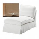 IKEA EktorpP Free-Standing Chaise COVER Slipcover IDEMO BEIGE Cotton w piping
