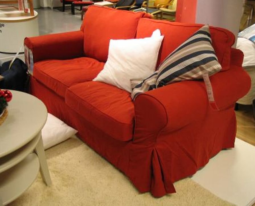 IKEA Ektorp 2 Seat Loveseat Sofa SLIPCOVER Cover LEABY RED Corduroy Xmas LIMITED EDITION New