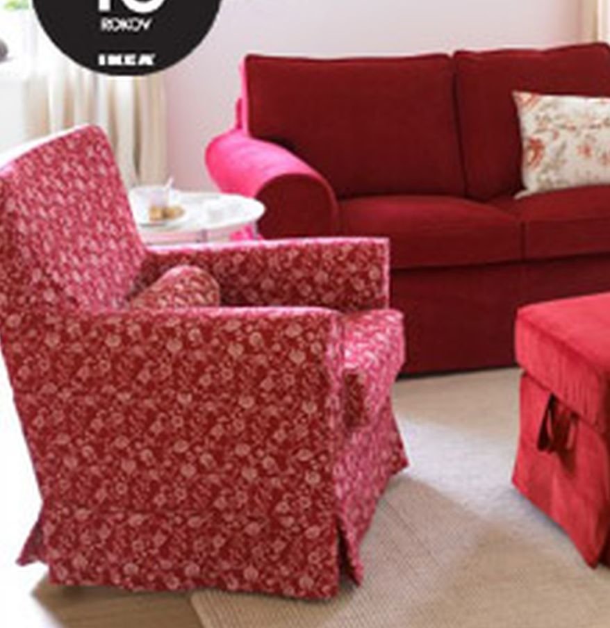 IKEA Ektorp 2 Seat Loveseat Sofa SLIPCOVER Cover LEABY RED Corduroy Xmas LIMITED EDITION New