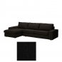 IKEA Kivik 3 Seat Sofa w Chaise Longue SLIPCOVER Cover TENO BLACK TenÃ¶
