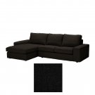 IKEA KIVIK 2 Seat Loveseat sofa w Chaise Longue SLIPCOVER Cover TENO BLACK Tenö