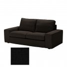 IKEA KIVIK 2 Seat Loveseat sofa SLIPCOVER Cover TENO BLACK Tenö