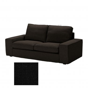 IKEA KIVIK 2 Seat Loveseat sofa SLIPCOVER Cover TENO BLACK TenÃ¶