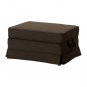 Ikea EKTORP 2+2 Corner Sofa w Bromma Footstool Ottoman COVER Slipcover Set SVANBY BROWN Linen Blend