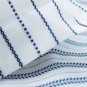 IKEA Tyra Blad KING Duvet Cover and Pillowcases Set LEAVES STRIPES Blue White Kazuyo Nomura