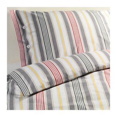 Ikea Akerfraken King Akerfraken Duvet Cover Set Stripes Red Gray