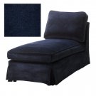 IKEA Ektorp Chaise Longue COVER Slipcover VELLINGE DARK BLUE Free-Standing Lounge Chenille velvet