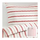 IKEA PÄRLHYACINT KING Parlhyacint DUVET COVER Set STRIPES Red Gray Floral Folkloric