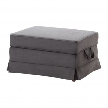 IKEA Ektorp Footstool COVER Ottoman Slipcover SVANBY GRAY Grey Linen Blend
