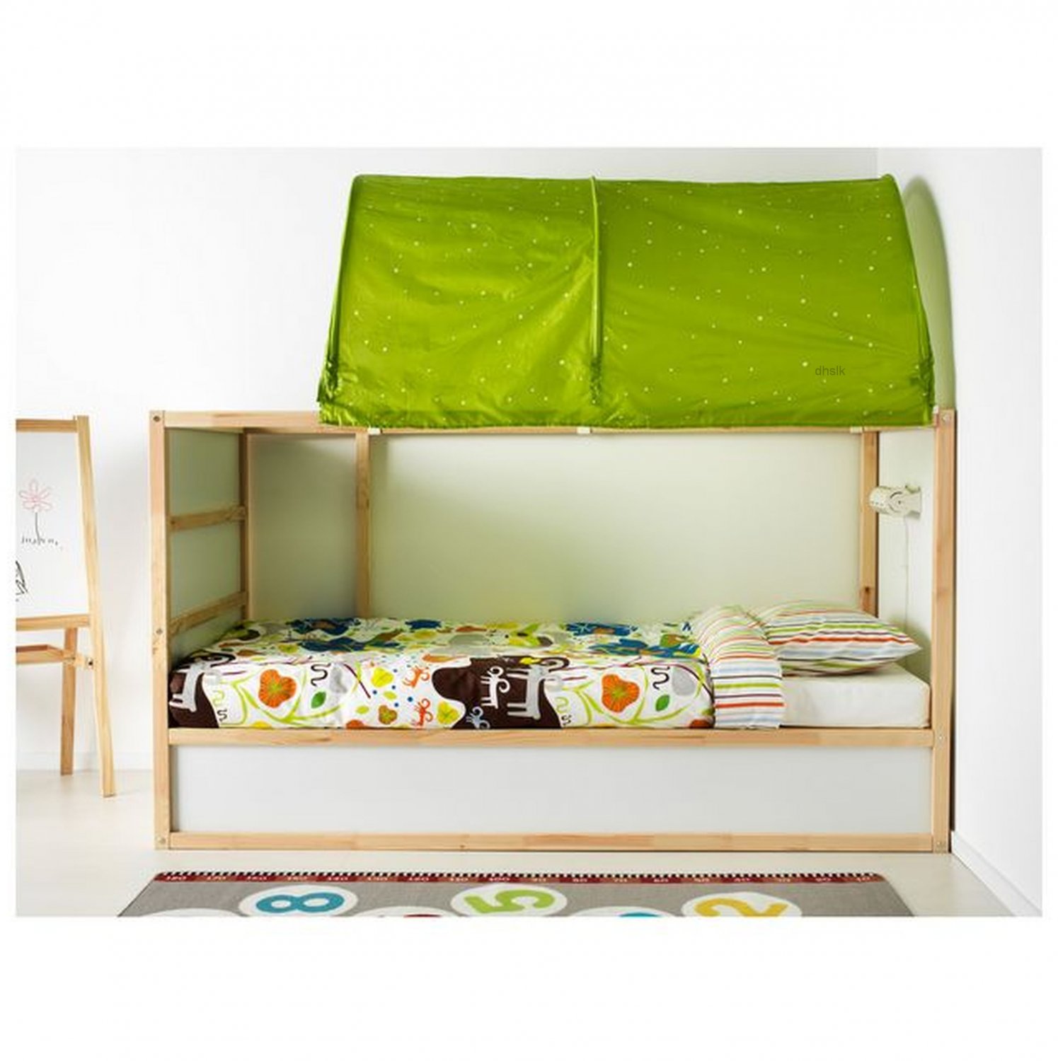 IKEA Child's KURA GREEN Dots BED TENT Canopy Toy Xmas Girl Boy