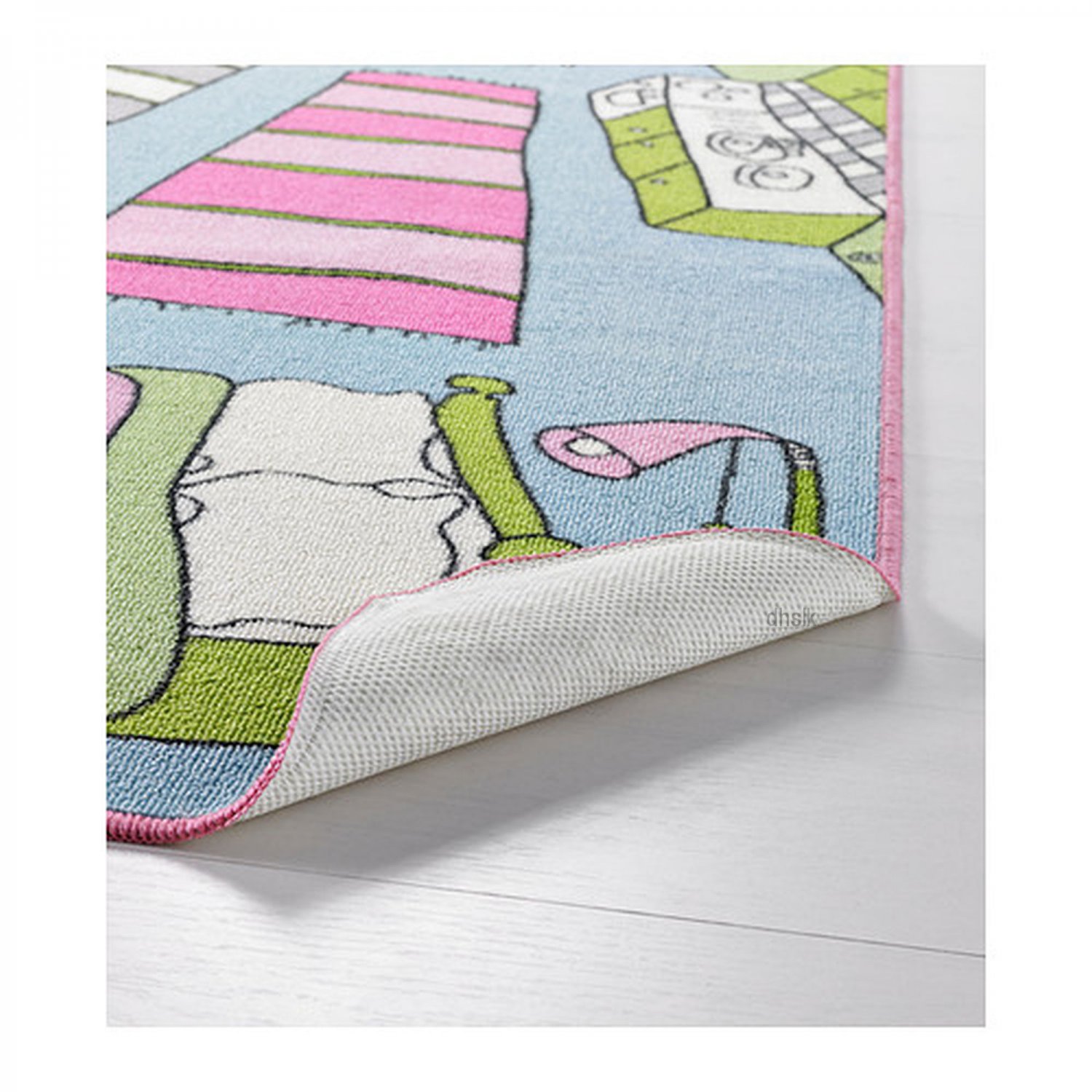 IKEA RUMMET Area Throw RUG Mat PINK Kids Decor Girl Dollhouse