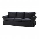 IKEA Ektorp 3 Seat Sofa SLIPCOVER Cover IDEMO BLACK Cotton