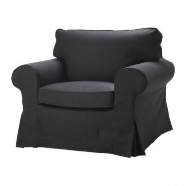 IKEA Ektorp Armchair SLIPCOVER  IDEMO BLACK Chair Cover Cotton