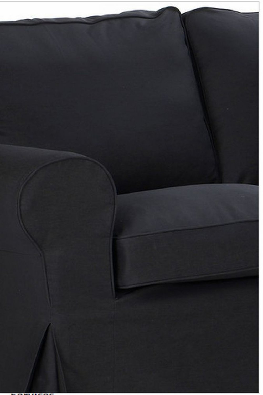 IKEA Ektorp Loveseat sofa with Chaise COVER Slipcover IDEMO BLACK