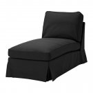 IKEA Ektorp Free-Standing Chaise COVER Slipcover IDEMO BLACK Cotton
