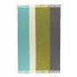 IKEA Malin Band Throw BLANKET Afghan BLUE GREEN GRAY Stripe MCM Midcentury
