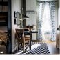 IKEA Alvine Bukett CURTAINS Drapes FLORAL Black White LEAF Last Ones