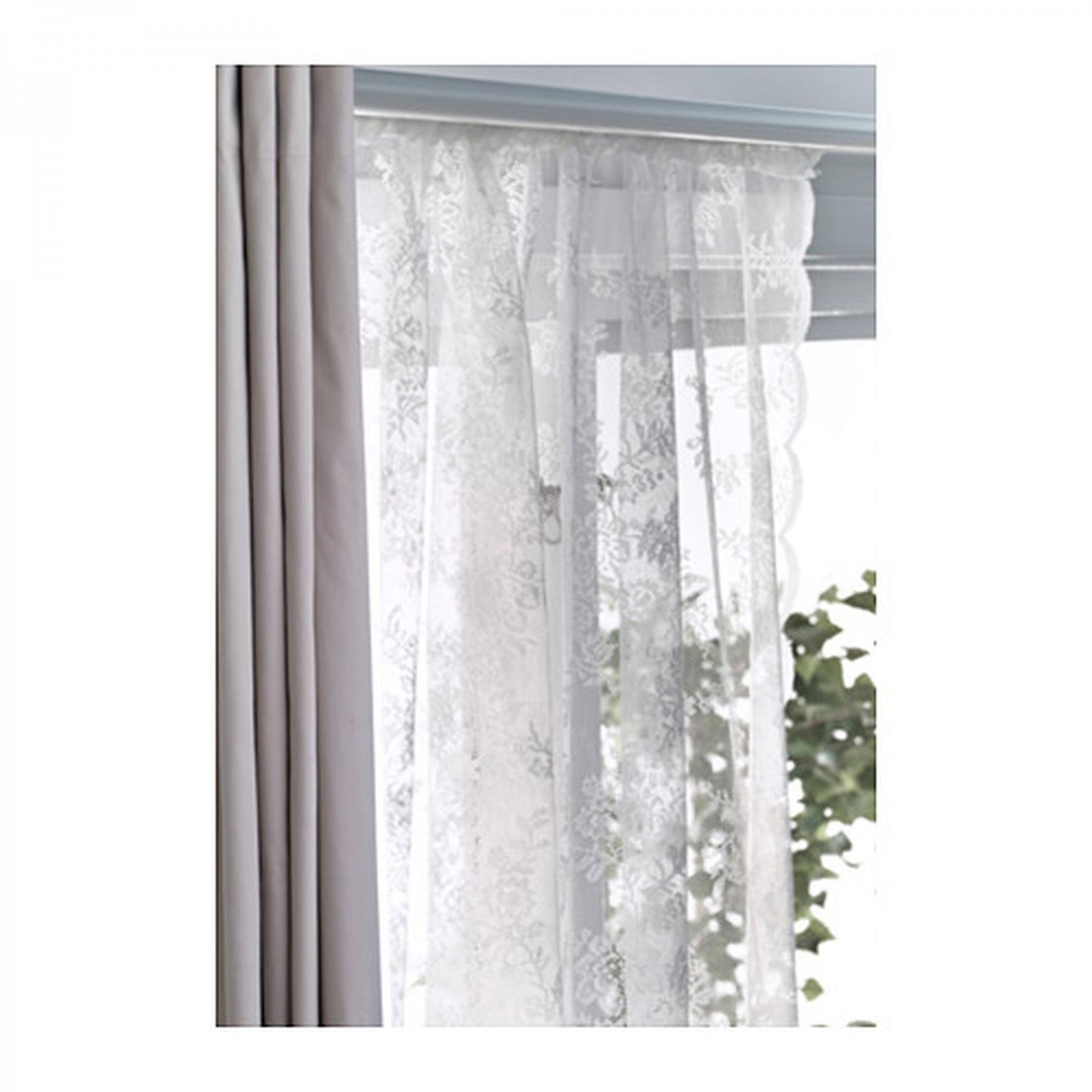 IKEA ALVINE SPETS White LACE CURTAINS Drapes Victorian Romantic