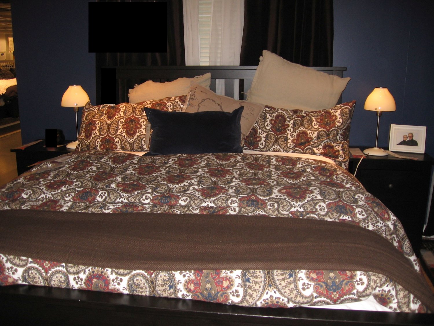 Ikea Backsota Queen Full Paisley Duvet Cover Pillowcase Set