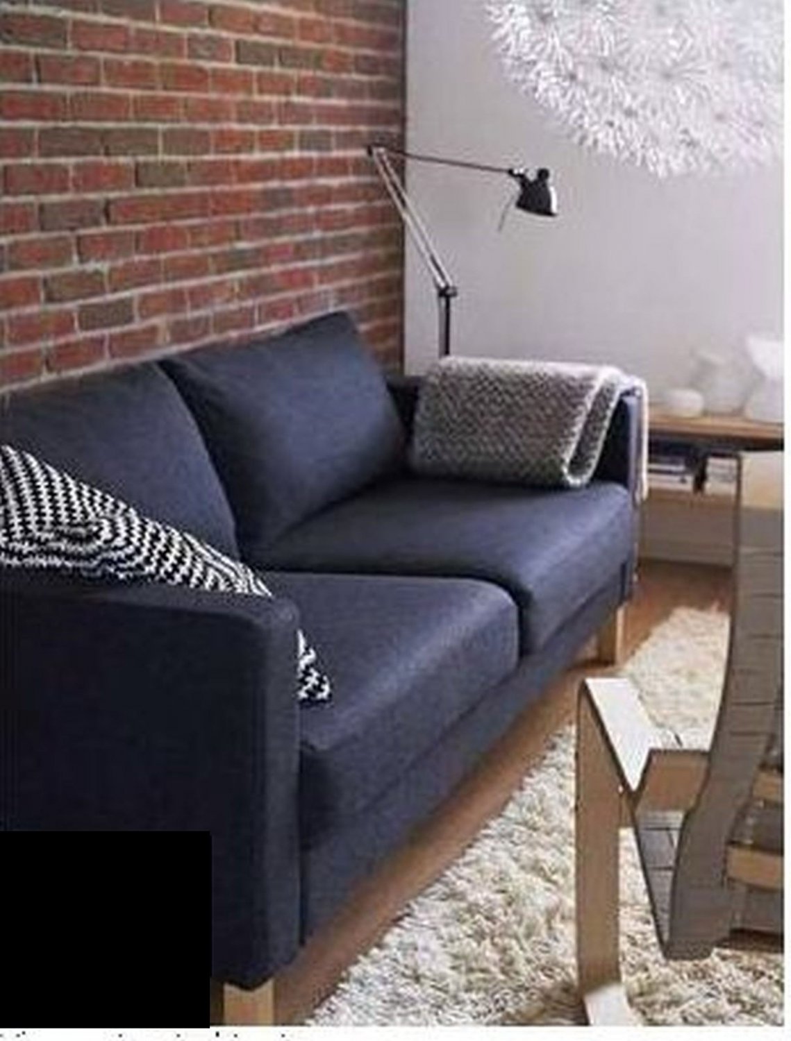 IKEA Karlstad Sofa Bed SLIPCOVER Sofabed Cover ULLEVI DARK GRAY Grey New