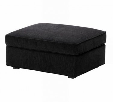 IKEA KIVIK Footstool SLIPCOVER Ottoman Cover TRANAS BLACK TranÃ¥s BEZUG Housse
