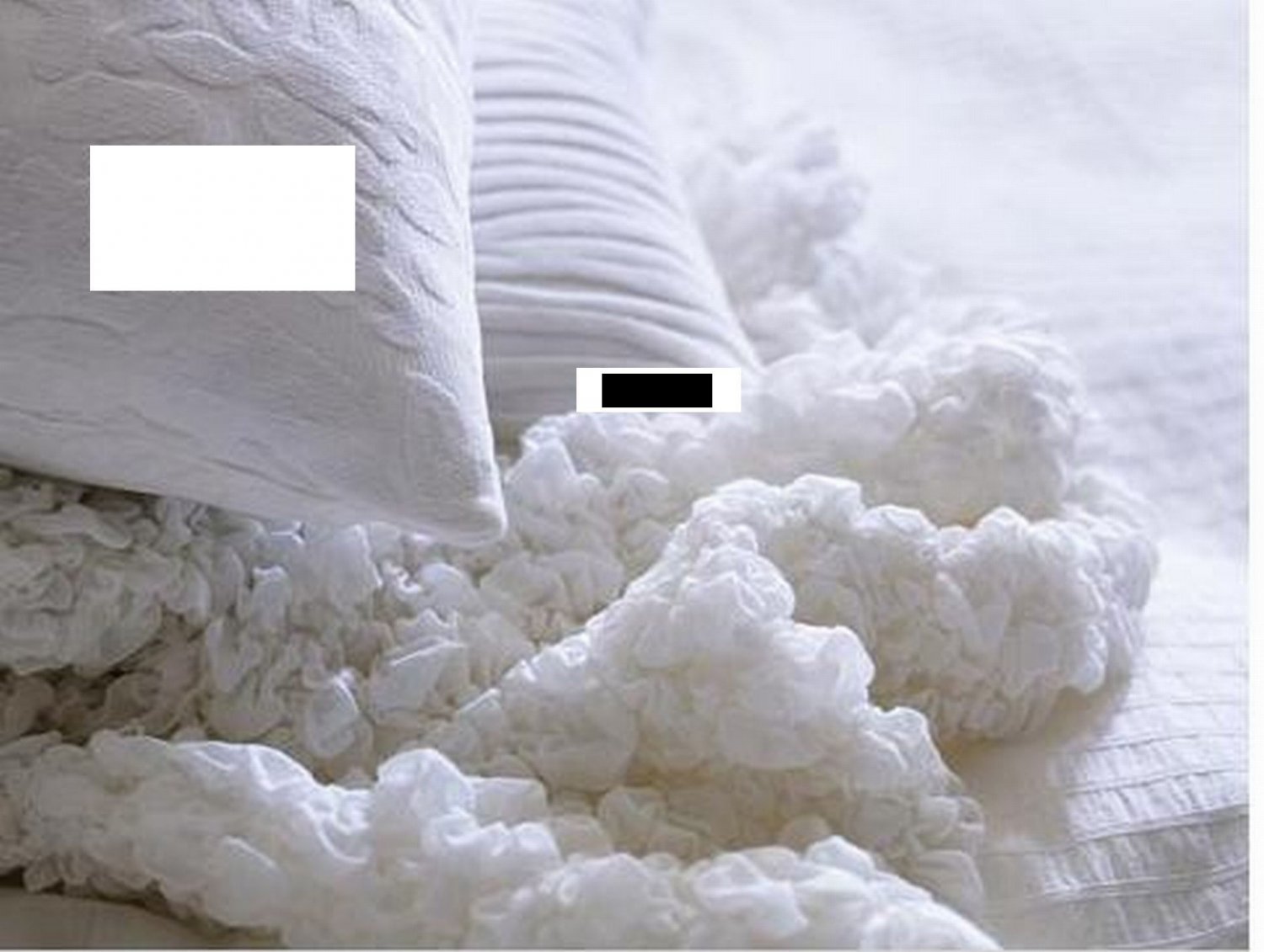 IKEA OFELIA WHITE Throw BLANKET Stretchable PHOTO PROP Textured New