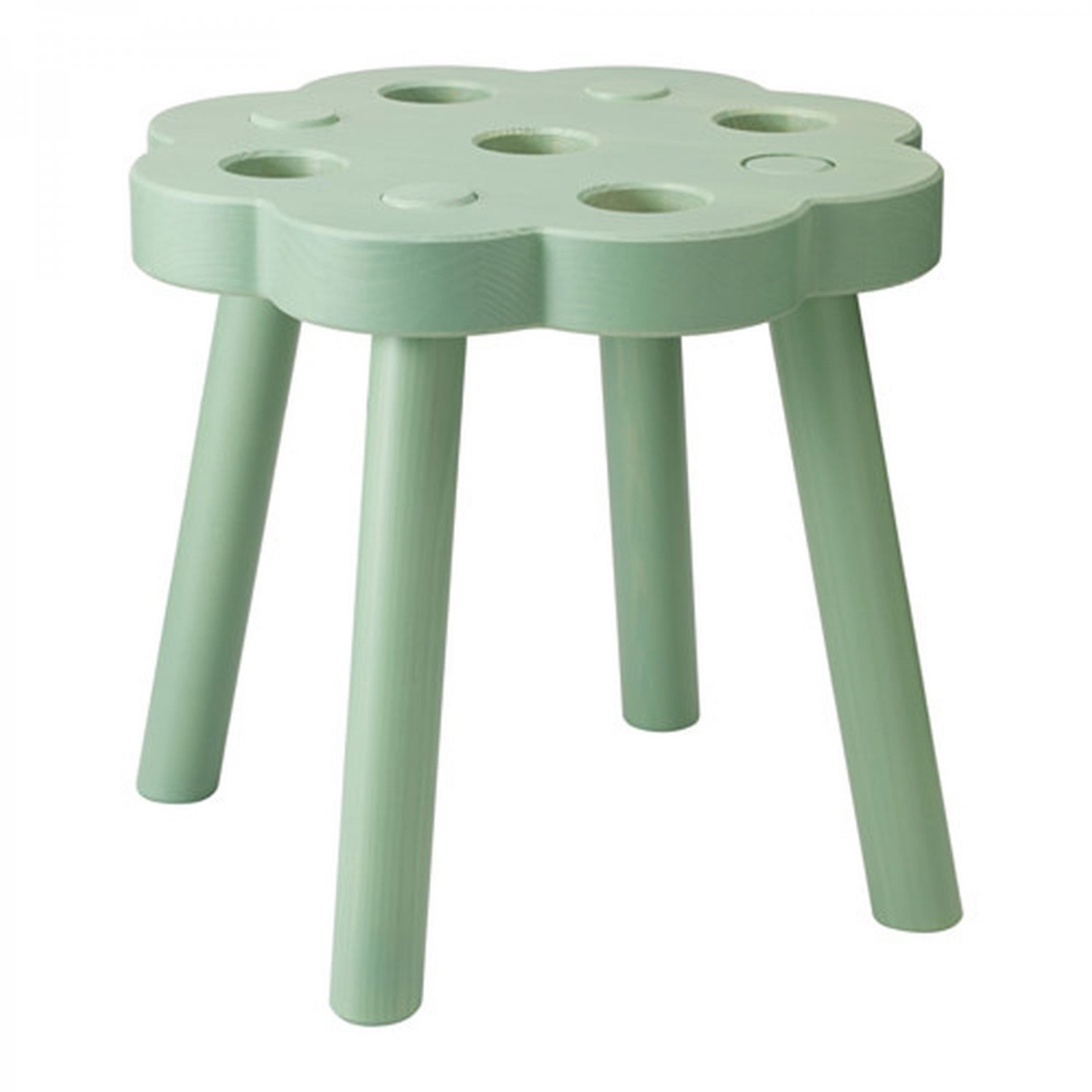 IKEA Ryssby GREEN Wooden STOOL Chair Footstool Solid Wood Scandinavian Country Swedish Xmas