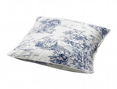 IKEA Emmie Land Cushion Cover Pillow Sham TOILE Blue White