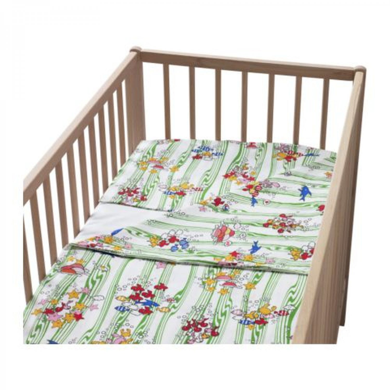 Ikea Korall Haj Aquatic Crib Duvet Cover Pillowcase Set Nursery