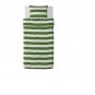 IKEA Varmt Rand TWIN Single Duvet COVER and Pillowcase Set GREEN WHITE Cabana Stripes
