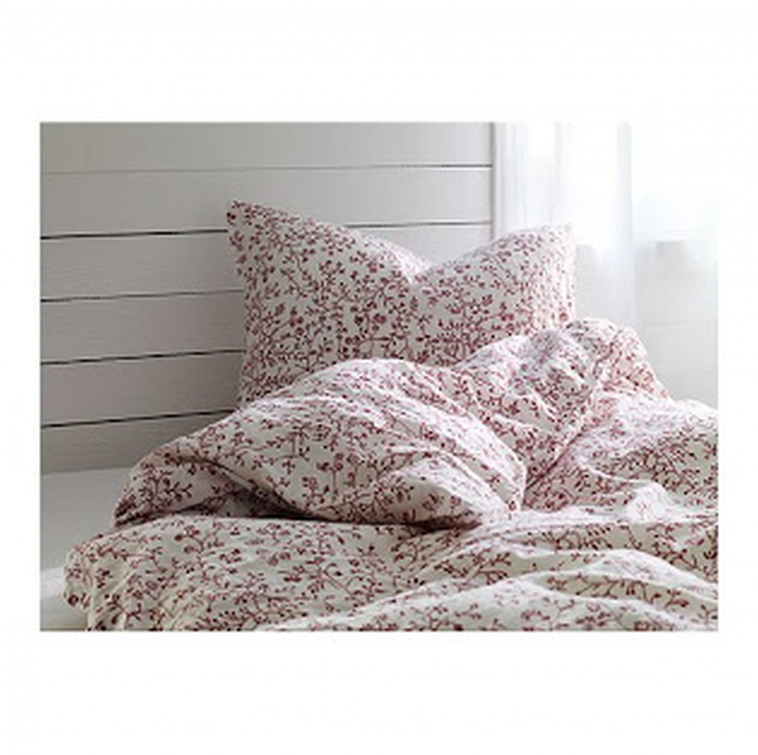 IKEA Alvine Trad QUEEN Full Double Duvet COVER Pillowcases Set WHITE ...