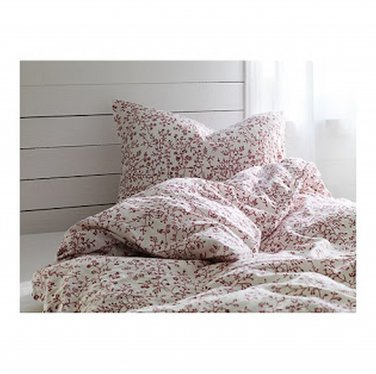 ikea red and white floral duvet