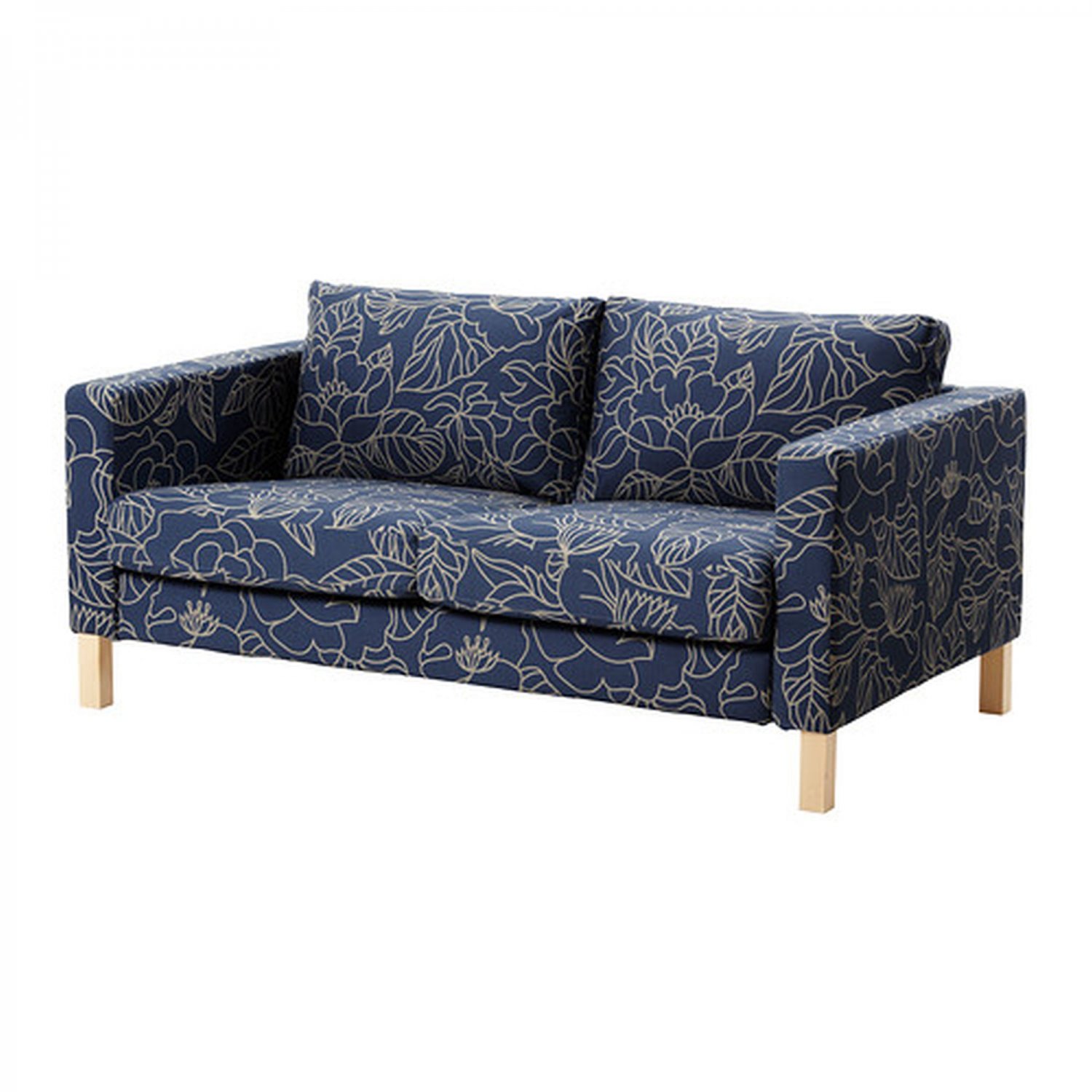IKEA Karlstad 2 Seat Sofa SLIPCOVER Loveseat Cover BLADAKER BLUE Bladåker New