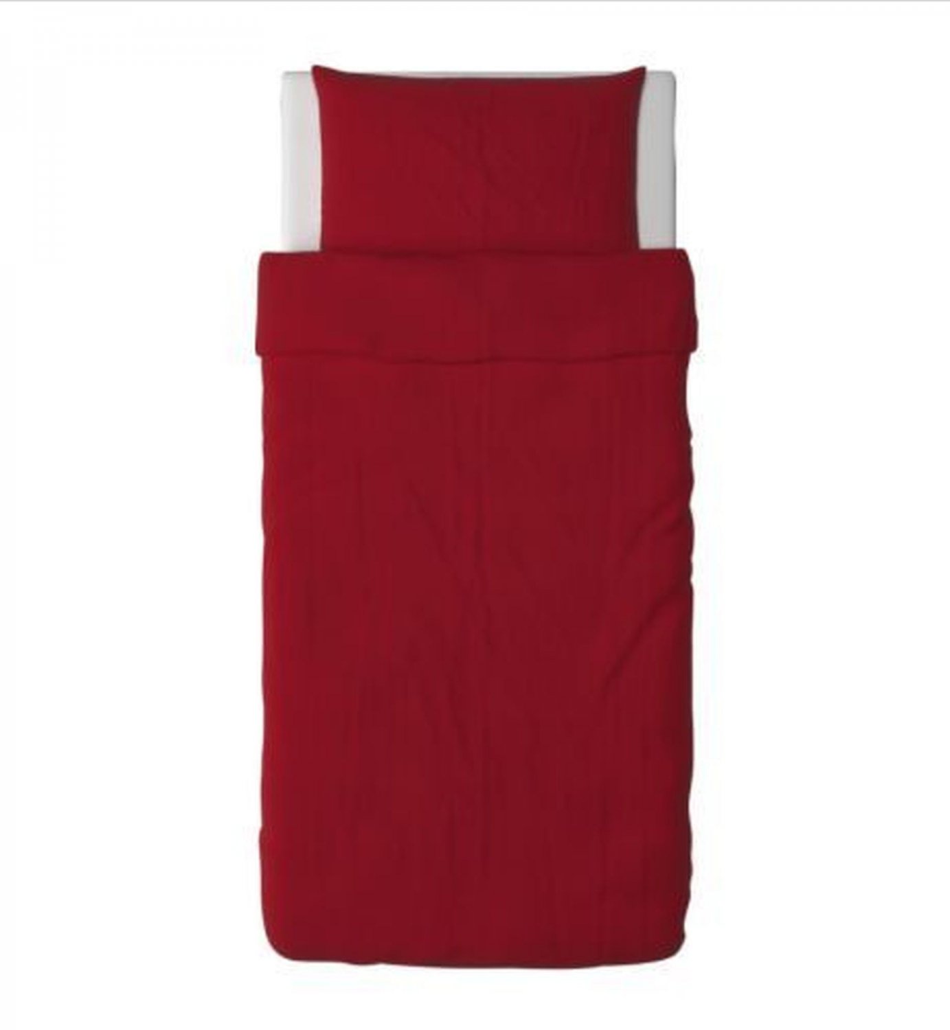 IKEA DVALA TWIN Single Duvet COVER Pillowcase Set RED Solid