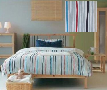 Ikea Tove Queen Full Double Duvet Cover Pillowcase Set Stripes