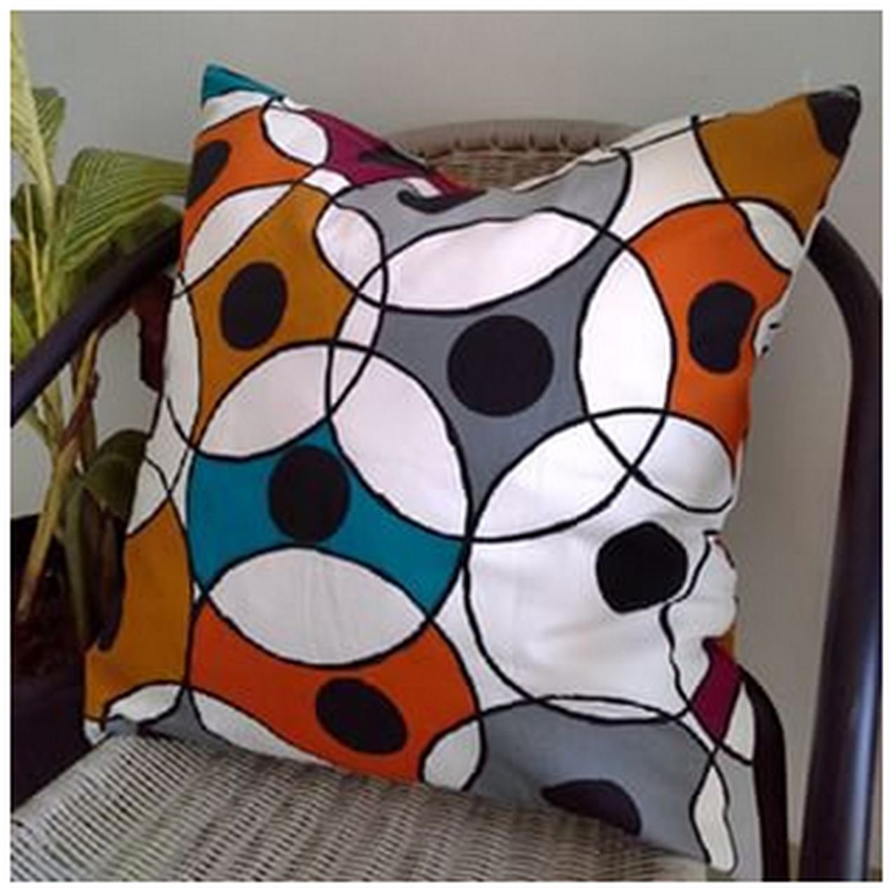 IKEA Dvargpalm Cushion COVER Pillow Sham CIRCLES 20" x 20" DVÄRGPALM