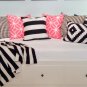 IKEA LAPPLJUNG RUTA Pillow Cover Sham ETHNIC African BLACK White Bold Graphic New