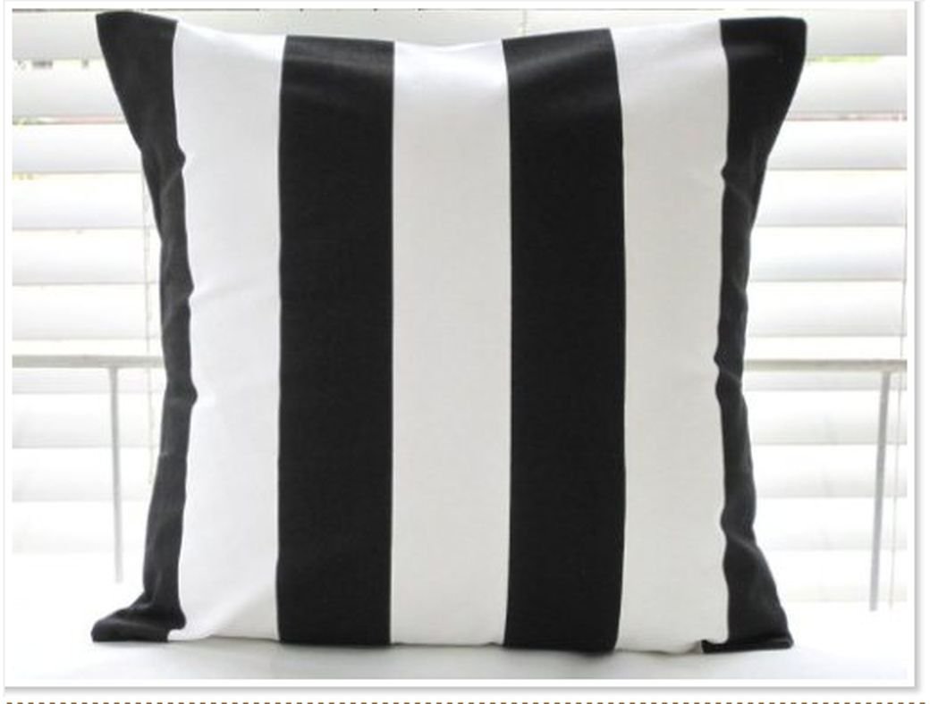 Ikea Vargyllen Cushion Cover Pillow Sham Black White Stripe 20 X