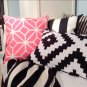 IKEA LAPPLJUNG RUTA Pillow Cover Sham ETHNIC African BLACK White Bold Graphic New