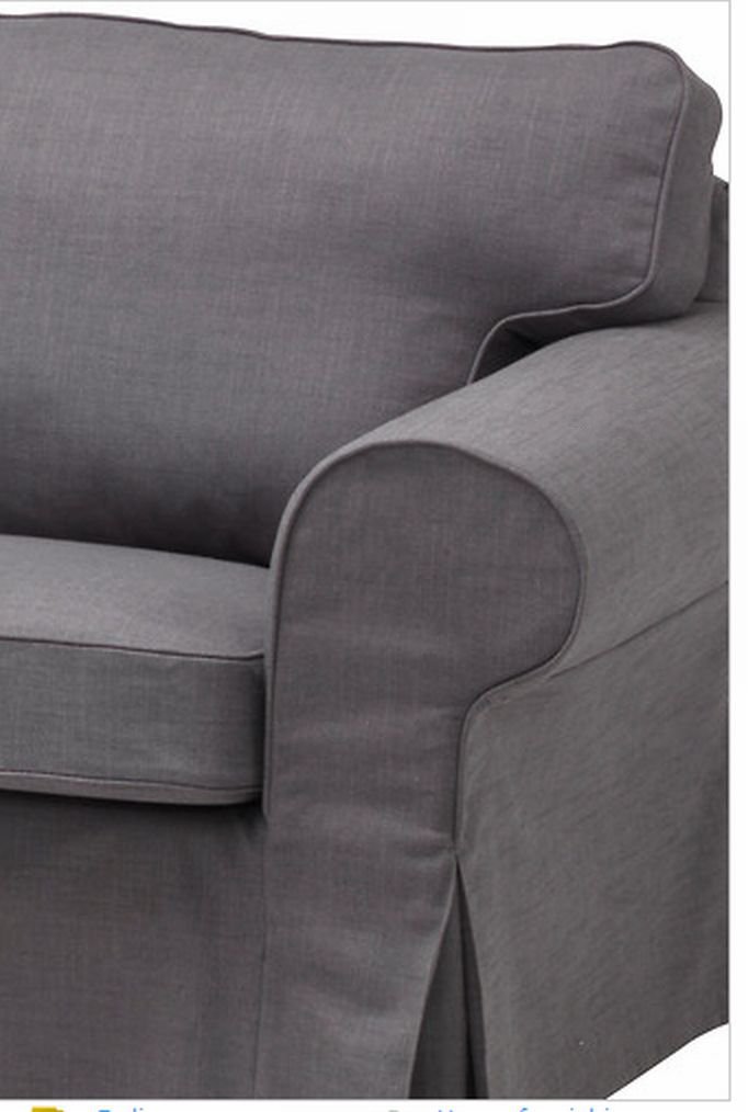 IKEA Ektorp Armchair and Footstool COVER Chair Ottoman Slipcover SVANBY GRAY Grey