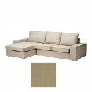 IKEA Kivik 2 Seat Loveseat Sofa w Chaise Lounge SLIPCOVER Cover DANSBO BEIGE