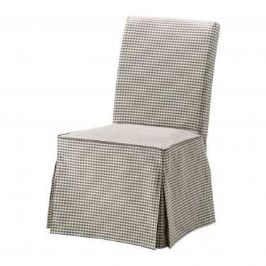 IKEA Henriksdal Chair SLIPCOVER Cover Skirted SAGMYRA Gray White Checked SÃ¥gmyra Long