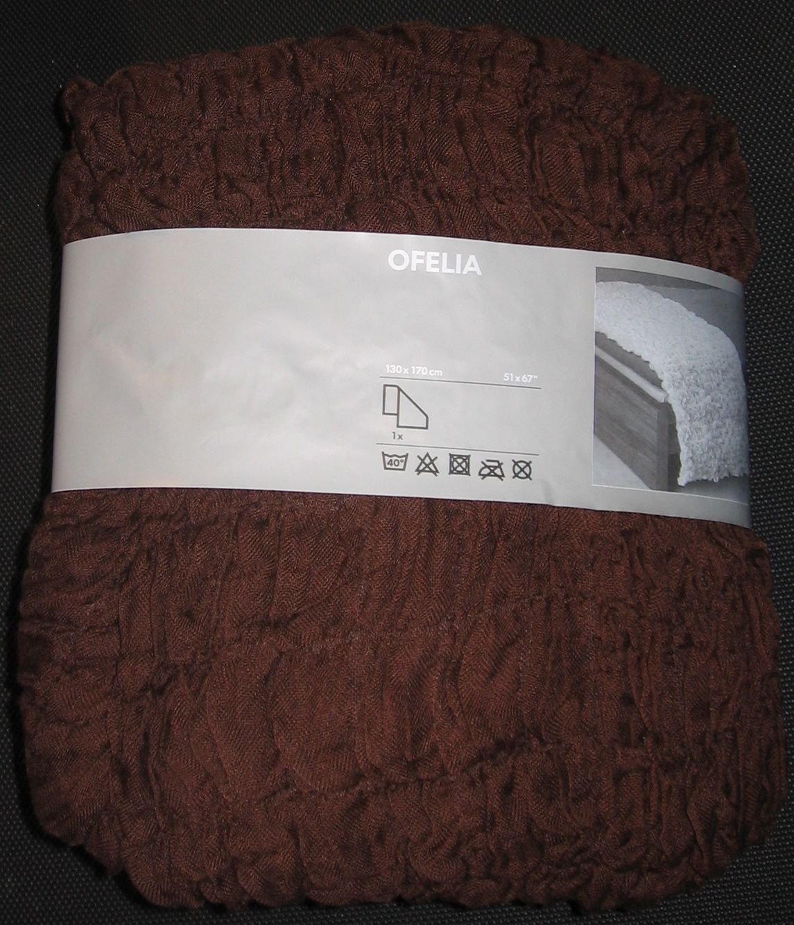 IKEA OFELIA BROWN Throw BLANKET Stretchable PHOTO PROP Textured New