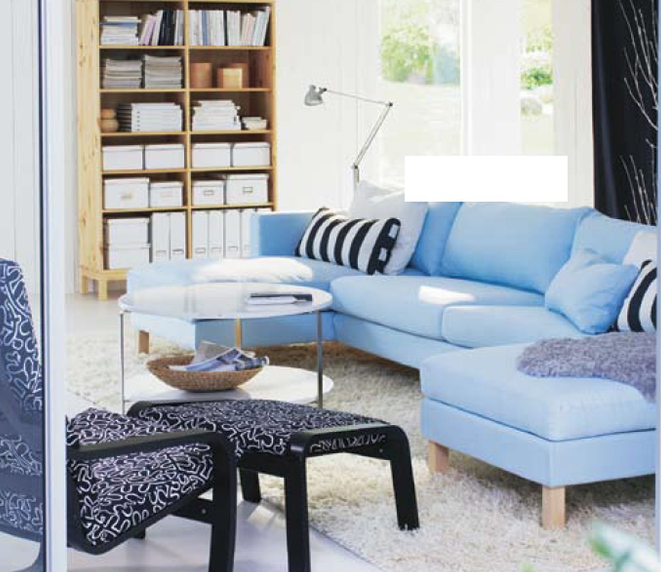 IKEA KARLSTAD Sofa SLIPCOVER Cover SIVIK Light BLUE 3 Seat