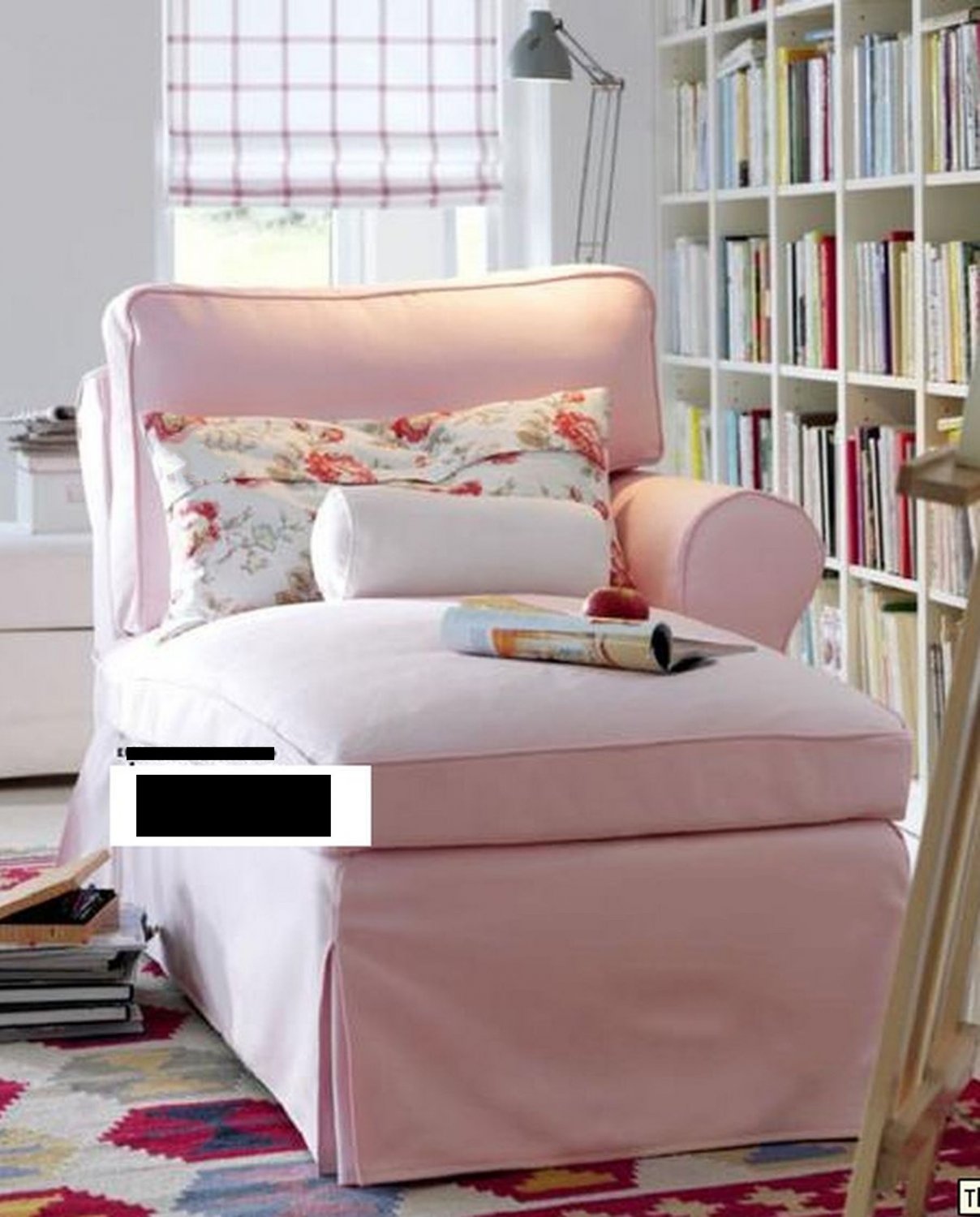 IKEA Ektorp Right Hand CHAISE Longue SLIPCOVER Cover BLEKINGE PINK New