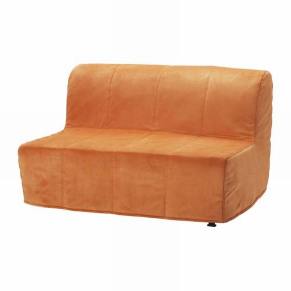IKEA LYCKSELE Sofa Bed SLIPCOVER Cover HENAN ORANGE Quilted