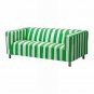 IKEA KLIPPAN Loveseat Sofa SLIPCOVER Cover RANTEN GREEN Stripes